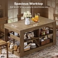 thumbnail image 6 of Finmind 63" Kitchen Island with Storage, 3-Tier Farmhouse Wooden Stationary Island Table with Large Worktop, for Kitchen, Dining Room, Rustic Brown, 6 of 8