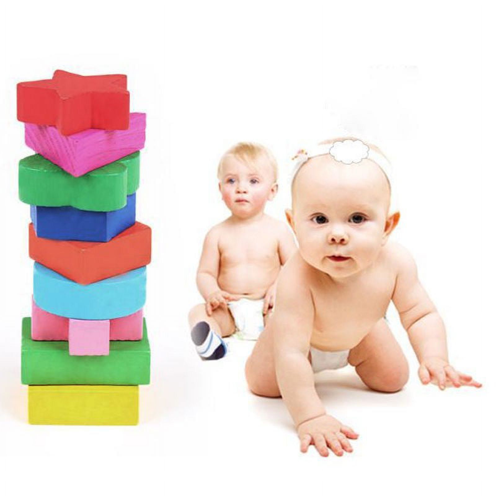 Kids Baby Wooden Geometry Block Puzzle Montessori Early Learning Educational Toy - image 5 of 5
