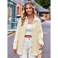 thumbnail image 4 of Womens Casual Collared Blouse Loose Fit Long Sleeve Button Down Seersucker Shirt Tops Light Yellow XL, 4 of 9