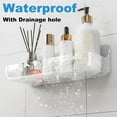 thumbnail image 6 of 2 Pack Acrylic Shower Caddy,9.45" x 3.54" Clear Self Adhesive Shelves,Wall Mount Organizer with Adhesive Tape,No Drilling,Storage Shelf for Home Bathroom Kitchen Hotel By HXRH, 6 of 7