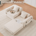 thumbnail image 4 of GNIXUU 71.25" Modern Modular Recliner Sofa, Convertible Sleeper Bed,Folding Mattress Loveseat Couch with Fixed-Shape Frame ,Comfy Lazy Boneless Couches for Living Room Bedroom Lounge,Beige, 4 of 8
