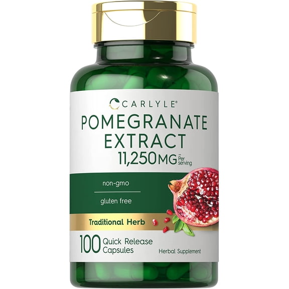 Pomegranate Extract | 100 Capsules | Non-GMO, Gluten Free | Traditional Herb | by Carlyle