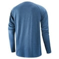 thumbnail image 2 of WREESH Men Round Neck Long Raglan Sleeves Daily Slim Fit Buttons Pullover Shirts Tops Blouse, 2 of 3