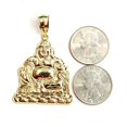 thumbnail image 2 of New 10k yellow gold buddha Buda Buddah pendant charm fine religious jewelry 8.9g, 2 of 12