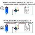 thumbnail image 4 of 2 interruptores pulsadores con enclavamiento, 1 NO, 1 NC, de acero inoxidable, resistentes al agua, 220 V-230 V/5 A, con luz LED y toma de corriente, orificio de montaje de 16 mm (azul y, 4 of 5