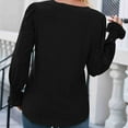 thumbnail image 7 of MIUOWANP Women's Solid Color V-Neck Casual Loose Professional Blouse for Work,Breathable Long Sleeved T-Shirt Size L(8)Black, 7 of 7