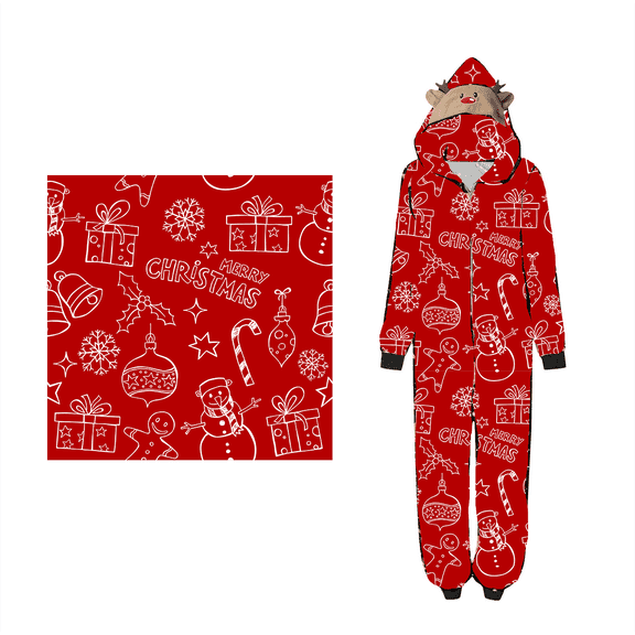 DAKIMOE Matching Family Christmas Onesies, One Piece Holiday Pajamas Set, Festive Long Sleeve Sleepwear for Men Women Kids