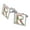 Silver, variant on Letter R Floral Monogram Initial Square Cufflink Set - Silver or Gold