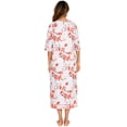 thumbnail image 3 of Eternatastic Womens Zipper Robe Half Sleeves Loungewear Dress Full Length Sleepwear Pockets Housecoat Nightgown Long Bathrobe, 3 of 7