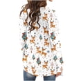 thumbnail image 7 of ClodeEU Womens Christmas Print Cardigan,Open Front Long Sleeve Cardigans,Christmas Holiday Trendy Casual Coat Beige,Womens Plus L, 7 of 7