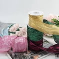 thumbnail image 3 of XmhyTop-A 10 Yards Wired Crinkled Ribbon, 6.3cm Wide Polyester Decorative Ribbon for Christmas, Gift Wrapping, Wreaths Wedding Decor,Gold, 3 of 4