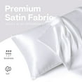 thumbnail image 4 of MR&HM Satin Pillow Case, 2 Pack Satin Standard Silky Pillowcase for Hair and Skin, Satin Pillowcase Set of 2, 20x26, White, 4 of 7