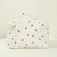 thumbnail image 3 of Yibooy Women Cherry Quilted Makeup Bag Aesthetic Pen Bag Cherry Pattern Cute Clutch Bag, 3 of 10