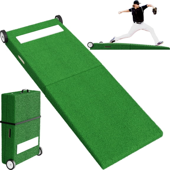 Foldable Portable Pitching Mound, 80" x 28" x 6"Pitcher's Mound for Baseball Softball Training, Indoor Outdoor Pitching Practice and Training Equipment