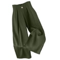 thumbnail image 2 of EaskTriop Women's Wide Leg Palazzo Pants High Waisted Trendy Cross V Waist Dressy Flowy Trousers Elegant Loose Fit Slacks with Button, 2 of 6