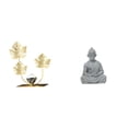 thumbnail image 1 of Estatua de figura,Estatuas de hojas y flores de metal,esculturas decorativas,Estatua de mono,Estatua de Buda Mono para Interior y Exterior Budista,Figura en miniatura de alguien, 1 of 8