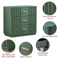 thumbnail image 6 of Wirrytor 3 Drawer Fluted Bedroom Dresser with Curved Sides, Modern Chest of Drawers, Wood Closet Storage Organizer for Living Room Hallway, Green, 6 of 13
