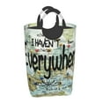 thumbnail image 2 of Bingfone I Haven'T Been Everywhere But Its On My List Laundry Hamper,Large Canvas Fabric Lightweight Storage Basket Toy Organizer Dirty Clothes Collapsible, 2 of 6