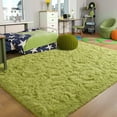 thumbnail image 3 of Homore Cute Fluffy Velvet Carpet Soft Washable Area Rugs for Bedroom/ Living Room Decoration,8'x10',Green, 3 of 8