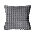 thumbnail image 6 of DURUA Decorative Throw Pillow, Square Sofa Cushion, Fluffy Plaid & Soft Plush, Modern Home Decor for Couch Bed, 17.3x17.3 Inch Dark Gray, 6 of 8
