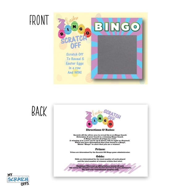My Scratch Offs Easter Bingo Game Cards – 26 Pack With Scratch Off Area, Fun Party Favors For Easter Celebrations