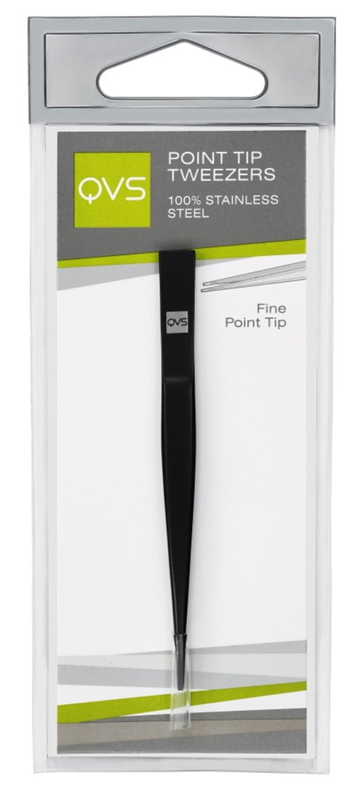 QVS Point Tip Tweezer (Black Electro) 101002