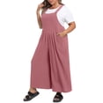 thumbnail image 6 of Cueply Womens Plus Size Overalls Jumpsuits Causal Sleeveless Adjustable Straps Wide Leg Long Pants with Pockets, 6 of 9