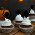 thumbnail image 6 of 12pcs Halloween Cupcake Toppers, 4 Designs Including Black Bat Ghost Spider Skull, Happy Halloween Cake Decorations for Spooky Themed Baby Shower Horror Kids Birthday Party Cake Decoration, 6 of 6