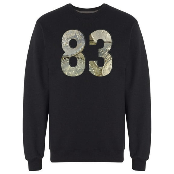 Silver Coins Texture 83 Number Sweatshirt Men -Image by Shutterstock, Male Medium