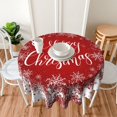 thumbnail image 5 of Christmas Snowflakes Tablecloth, Merry Christmas Table Cloth for Party Decoration, Round 60 Inch, Red Christmas Themed Tablecloths for Dinner Kitchen Party Picnic, 5 of 5