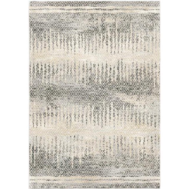 Palmetto Living by Orian RIV-PINN-32GC-197X290 6 ft. 7 in. x 9 ft. 6 in. Riverstone Pinnacle Cloud Grey Area Rug