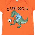 thumbnail image 4 of Inktastic I Love Soccer-Dinosaur in Blue Boys or Girls Baby Bodysuit, 4 of 5