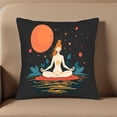 thumbnail image 5 of Serene Meditating Figure on Flower Throw Pillow Covers - Set of 2 18x18in Perfect for Couch Bed or Car - Mystical Nature Design, 5 of 8