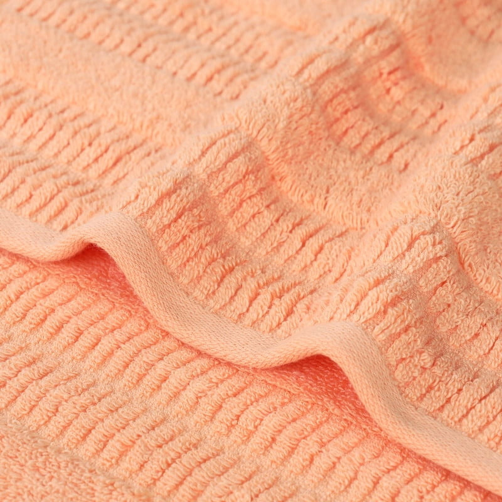 Superior Mika Smart Twist Cotton Medium Weight Bath Towels, Set of 2, Quick Dry Towels, Peach