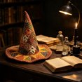 thumbnail image 3 of Kojanyu Halloween Flower Quilted Art Hat, Embroidered Polyester Witch Hat 16.9x11.8in for Costume and Holiday Decoration., 3 of 6