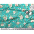 thumbnail image 3 of Soimoi Green Cotton Duck Fabric Leaves & Peony Floral Printed Fabric 1 Yard 42 Inch Wide, 3 of 3