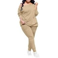 thumbnail image 3 of UPPADA Cute Womens Outfits,Women 2 Piece Lounge Sets for Women Jogger Outfit Matching Sweat Suits Long Sleeve Hooded Sweatshirt and Sweatpants 2 Piece Sports Sets Khaki,L, 3 of 7