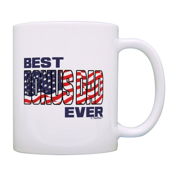ThisWear Patriotic Mug Best Step Dad Ever Mug US Flag Mug Veteran Mug Step Dad Coffee Mug USA