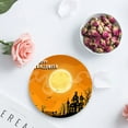 thumbnail image 4 of FMSHPON Happy Halloween Castle and Moon Orange Set of 8 Round Coaster for Drinks, Absorbent Ceramic Stone Coasters Cup Mat with Cork Base for Home Kitchen Room Coffee Table Bar Decor, 4 of 6