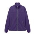 thumbnail image 6 of Men's Suede Leather Jacket Solid Color Long Sleeve Casual Jacket Zip Stand Collar Loose Winter Fall Outerwear with Pockets Basic Daily Outer Coat, 6 of 7
