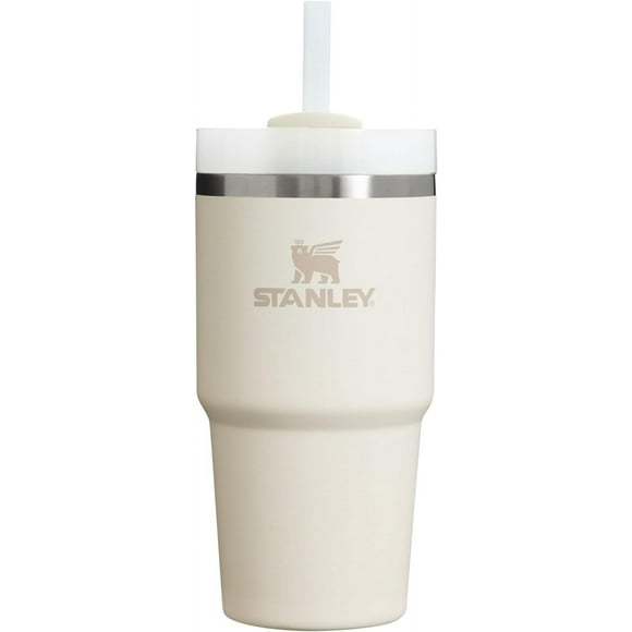 TRAHOO-Quencher H2.0 FlowState Stainless Steel Vacuum Insulated Tumbler with Lid and Straw for Water, Iced Tea or Coffee, Smoothie and More, Cream 2.0, 20 oz / 0.59 L