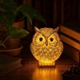 thumbnail image 6 of Gold Owl Night Light Lamp 4 Inch Cute Table Led Lamp for Bedroom Warm Night Light Decorative Gold Home Decor for Living Room Bedside Table Desk Ornament, 1 Pack, 6 of 7