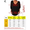 thumbnail image 2 of PULLIMORE Womens Button Down Shirts 3/4 Sleeve V Neck Casual Loose Tops Blouses (L, Black), 2 of 9