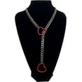 thumbnail image 5 of Slip Chain Necklace for Women, Black Heart O-Ring, Cuban Long Necklace Jewelry, Lariat Y-Necklace, 5 of 6