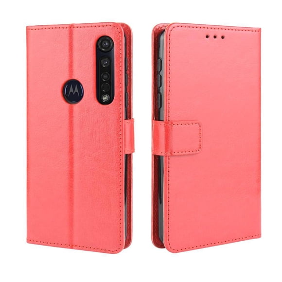 Funda tipo libro para Motorola MOTO G8 Plus, cartera todo‑en‑uno, funda multifuncional con tarjetero y correa de muñeca desmontable