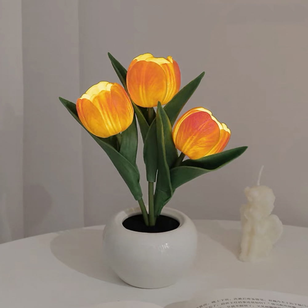 Tulip Flower Night Lamp Long Lasting Bedroom Night Light for Living
