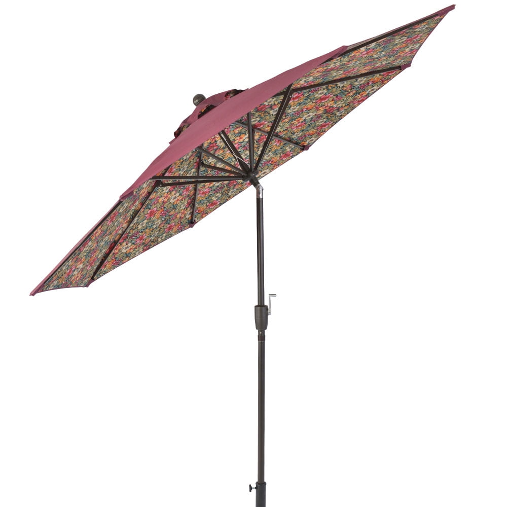 Crank Open Lch Novelty Design 9 Ft Outdoor Umbrella Patio Backyard Deck Table Umbrella Sturdy Pole 8 Ribs Blue Beach Push Button Tilting Patio Lawn Garden Umbrellas