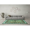 thumbnail image 3 of Ahgly Company Machine Washable Indoor Rectangle Animal Turquoise Blue Traditional Area Rugs, 3' x 5', 3 of 4
