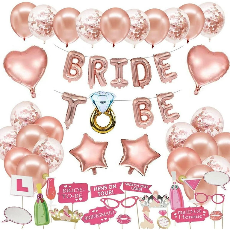 Bachelorette Party Decoration Kit, Rose Golden Accessories Supplies, Bride  To Be Banner, Rhinestone Ring Balloon, Confetti Latex Balloon, Tassels  Garland, Bridal Shower, Hen Party Decorations, Home Decor, Room Decor,  Scene Decor, Party