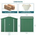 thumbnail image 2 of Storage Shed, Lofka 8x6 FT All-Weather Metal Shed with Lockable Doors, Waterproof & Rust-Resistant for Outdoors, Green, 2 of 8
